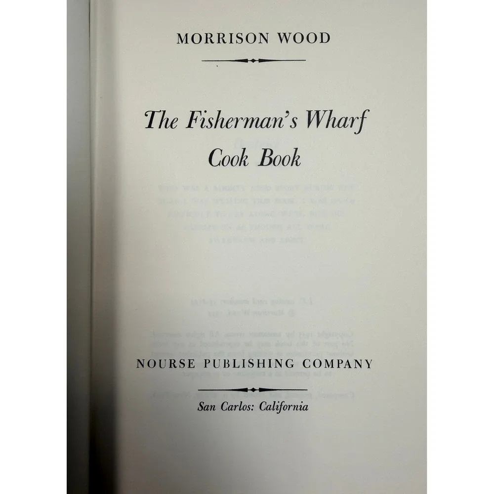 The Fisherman's Wharf Cook Book Morrison Wood Vintage 1960s Seafood Recipes Teal